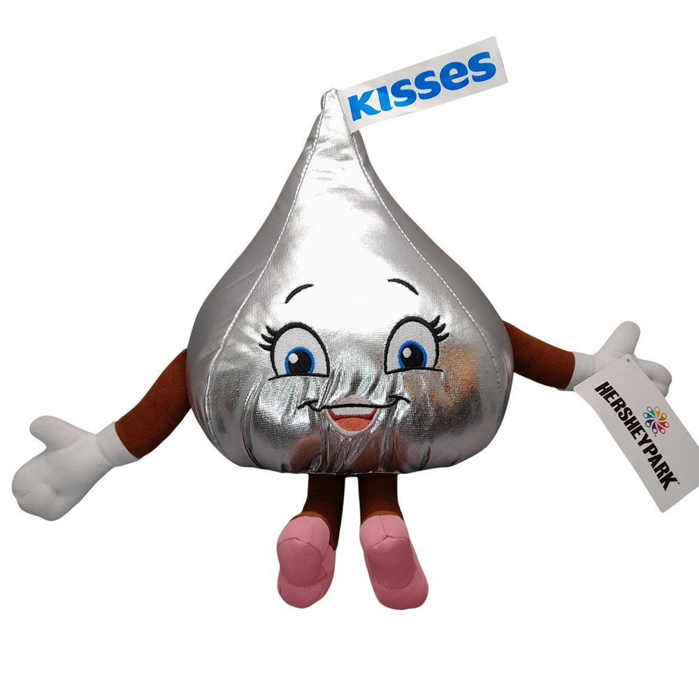 Hersheypark Hershey Kiss Plush 12" Metallic Silver Stuffed Toy Character HP3067